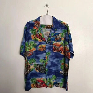 Pineapple Connection Men's Blue Hawaiian Shirt